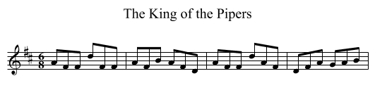 King of the Pipers, The - staff notation