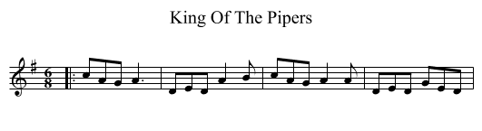 King Of The Pipers - staff notation