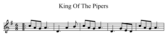 King Of The Pipers - staff notation
