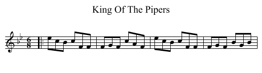 King Of The Pipers - staff notation