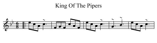 King Of The Pipers - staff notation