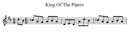 King Of The Pipers - staff notation