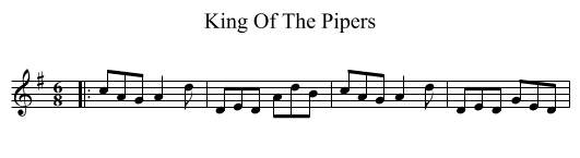 King Of The Pipers - staff notation