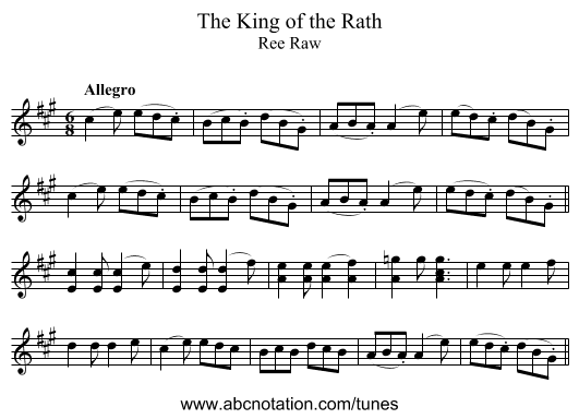 King of the Rath, The - staff notation