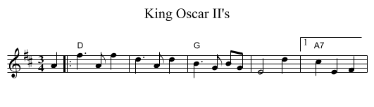 King Oscar II's - staff notation
