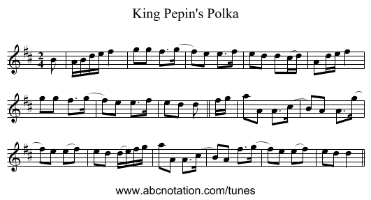 King Pepin's Polka - staff notation