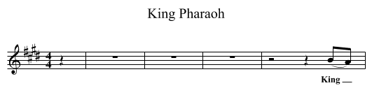 King Pharaoh - staff notation