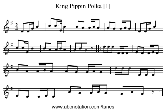 King Pippin Polka [1] - staff notation
