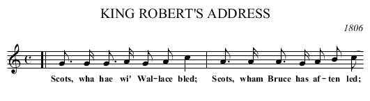 KING ROBERT'S ADDRESS - staff notation