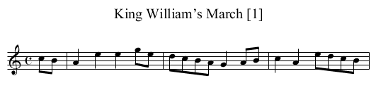 King William’s March [1] - staff notation