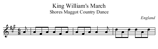 King William's March - staff notation