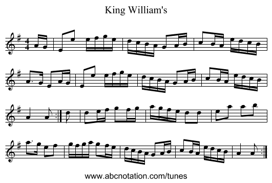 King William's - staff notation