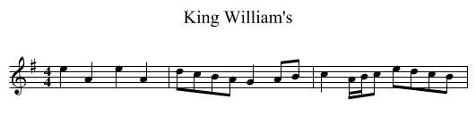 King William's - staff notation