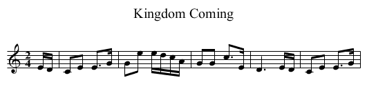 Kingdom Coming - staff notation