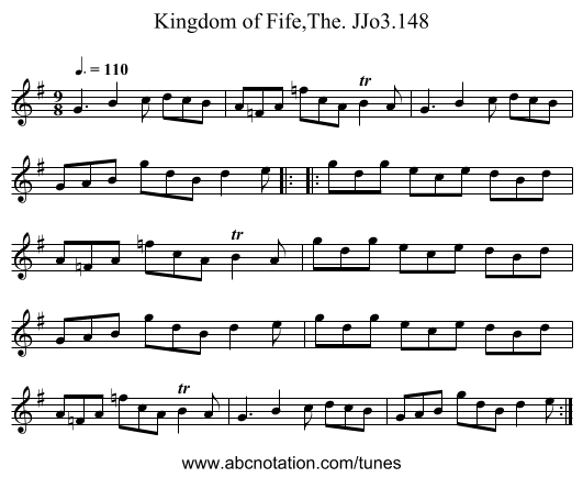 Kingdom of Fife,The. JJo3.148 - staff notation