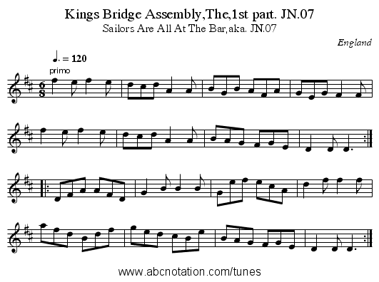 Kings Bridge Assembly,The,1st part. JN.07 - staff notation