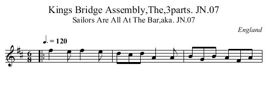 Kings Bridge Assembly,The,3parts. JN.07 - staff notation