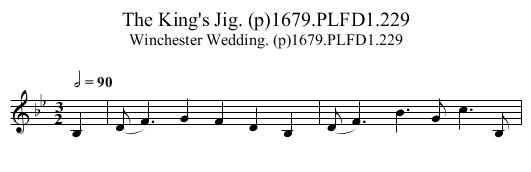 King's Jig. (p)1679.PLFD1.229, The - staff notation