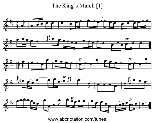 King’s March [1], The - staff notation
