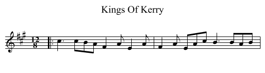 Kings Of Kerry - staff notation