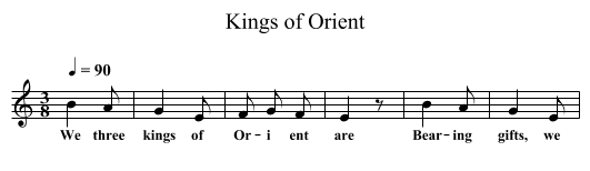 Kings of Orient - staff notation