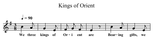 Kings of Orient - staff notation