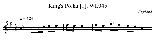 King's Polka [1]. WI.045 - staff notation