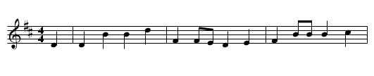 King's Song from Hunton Sword-Dance - staff notation