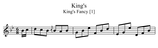 King's - staff notation