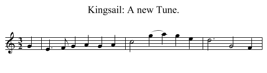 Kingsail: A new Tune. - staff notation
