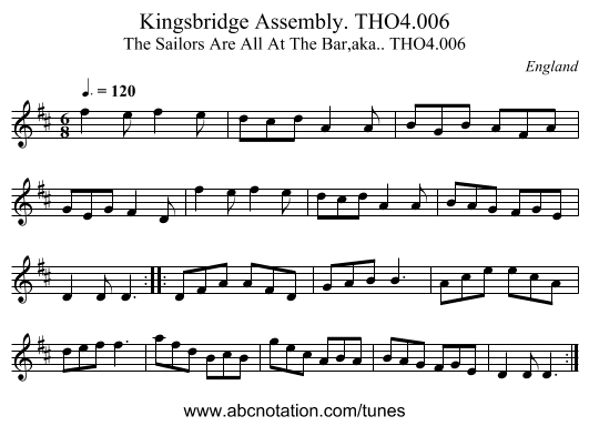 Kingsbridge Assembly. THO4.006 - staff notation