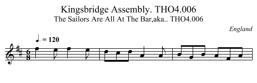 Kingsbridge Assembly. THO4.006 - staff notation
