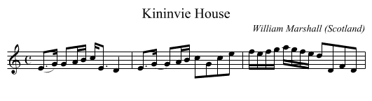 Kininvie House - staff notation
