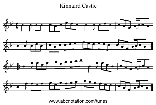 Kinnaird Castle - staff notation