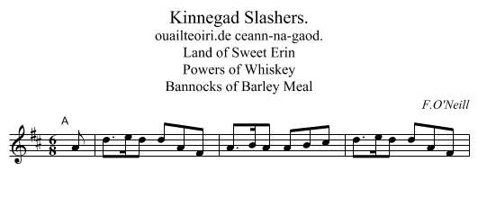 Kinnegad Slashers. - staff notation