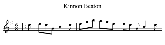 Kinnon Beaton - staff notation
