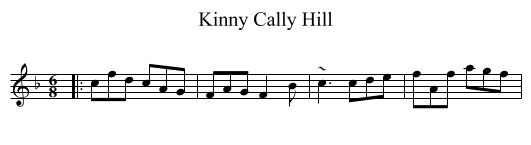 Kinny Cally Hill - staff notation