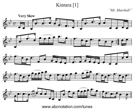 Kinrara [1] - staff notation