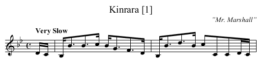 Kinrara [1] - staff notation