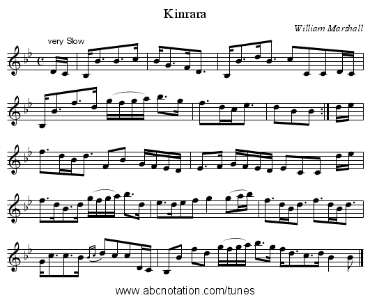 Kinrara - staff notation