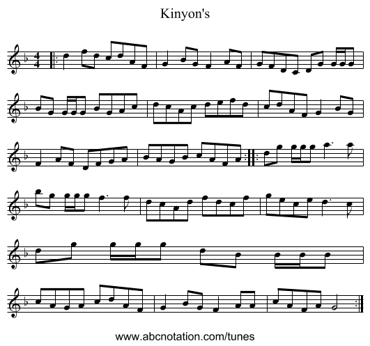 Kinyon's - staff notation