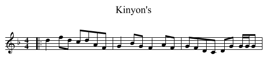 Kinyon's - staff notation