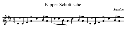 Kipper Schottische - staff notation