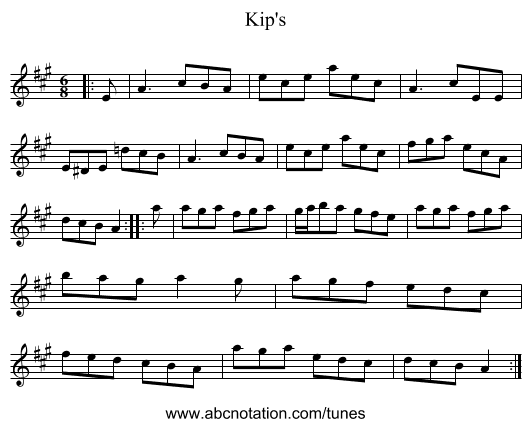 Kip's - staff notation