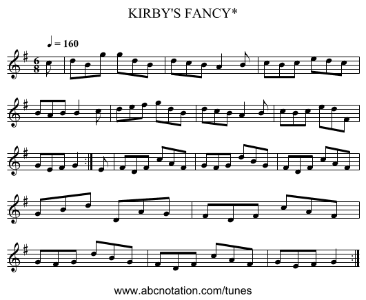 KIRBY'S FANCY* - staff notation