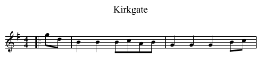 Kirkgate - staff notation