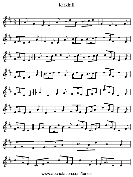 Kirkhill - staff notation