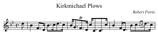 Kirkmichael Plows - staff notation