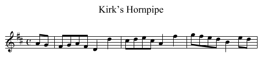 Kirk’s Hornpipe - staff notation
