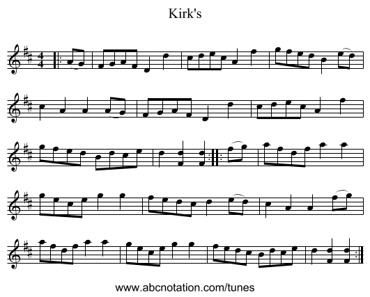 Kirk's - staff notation